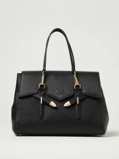 Borsa Yalis Grain Medium Secret Pon-Pon in pelle sintetica saffiano