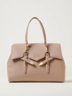 Borsa Yalis Grain Medium Secret Pon-Pon in pelle sintetica saffiano