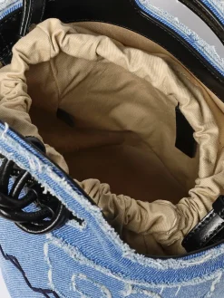 Borse a mano di jeans con fiori e logo Marni