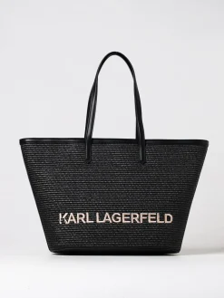 Borse tote in rafia con logo Karl Lagerfeld