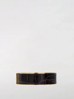 Bracciale Dsquared2 in ottone e pelle stampa cocco