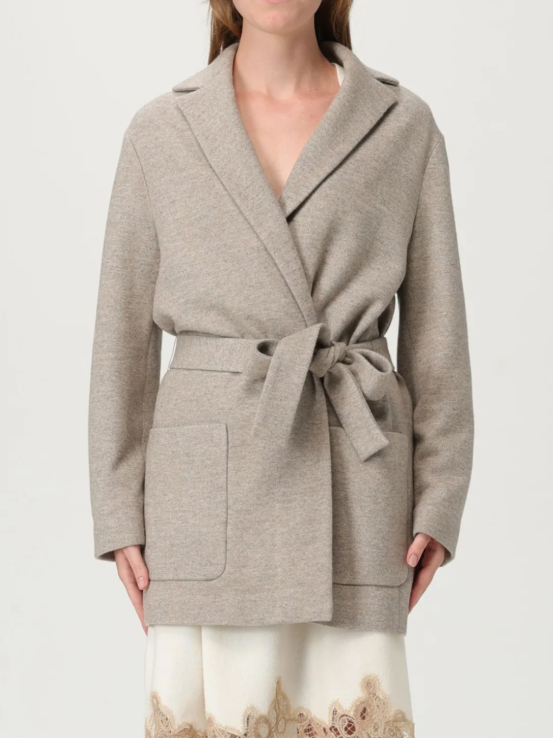 Caban a vestaglia Fabiana Filippi in lana vergine e cashmere