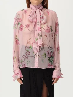 Camicia Blumarine in seta con stampa floreale