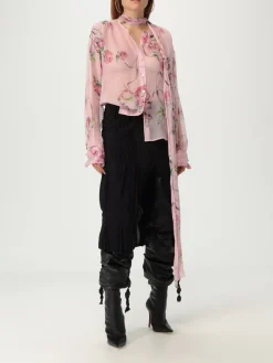 Camicia Blumarine in seta con stampa floreale