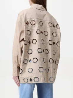 Camicia classica Dondup in cotone con inserti in macramè