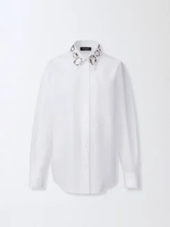 Camicia classica Fabiana Filippi in cotone con strass