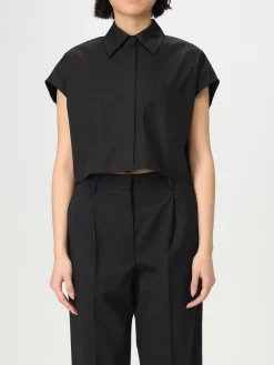 Camicia cropped Dondup in cotone con inserti in macramè