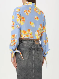 Camicia cropped Moschino Jeans in cotone stampato