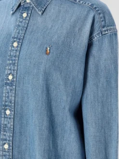 Camicia di cotone con logo Pony Polo Ralph Lauren