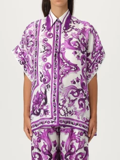 Camicia Dolce & Gabbana in seta con stampa Maioliche