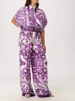 Camicia Dolce & Gabbana in seta con stampa Maioliche