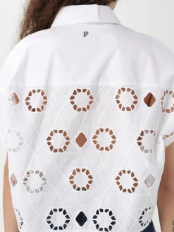 Camicia Dondup in cotone con inserti in macramè