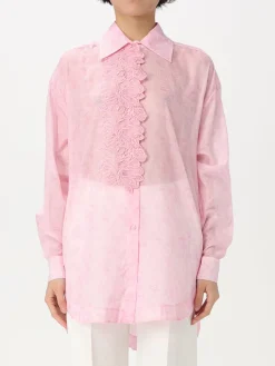 Camicia Ermanno Scervino in cotone con inserti in pizzo