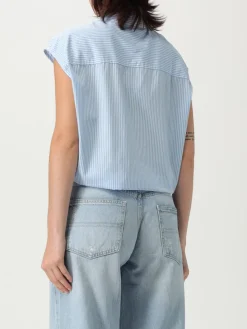 Camicia in cotone a righe con logo Tommy Jeans