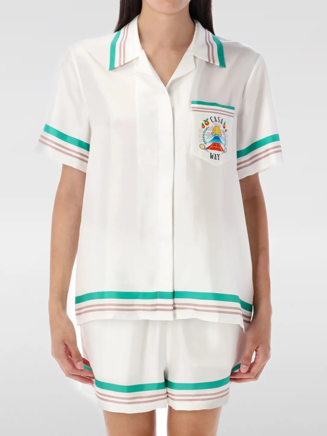 Camicia in seta stampata Casablanca