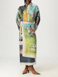 Camicia Moschino Couture in twill di seta con stampa grafica