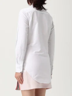 Camicia slim in cotone con logo Thom Browne