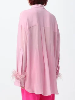 Camicia trasparente Pinko con piume
