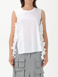 Canotta in cotone con rouches Meimeij