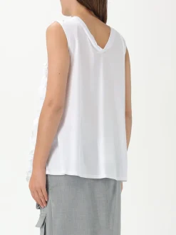 Canotta in cotone con rouches Meimeij