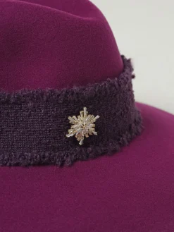 Cappello Claudette Borsalino in feltro lana con applicazione gioiello