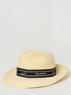 Cappello Karl Lagerfeld in rafia con fettuccia logata