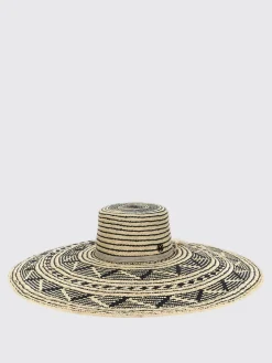 Cappello Maison Michel in rafia jacquard