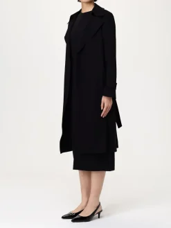 Cappotto a vestaglia con cinta in poliestere