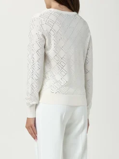 Cardigan di lana con logo all-over di strass Elisabetta Franchi