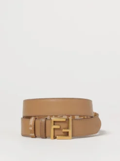 Cintura FF Fendi reversibile in canvas jacquard e pelle