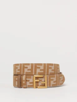 Cintura FF Fendi reversibile in canvas jacquard e pelle