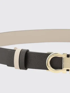 Cintura Gancini Ferragamo reversibile in pelle a grana