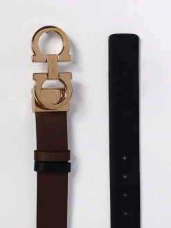 Cintura Gancini Ferragamo reversibile in pelle