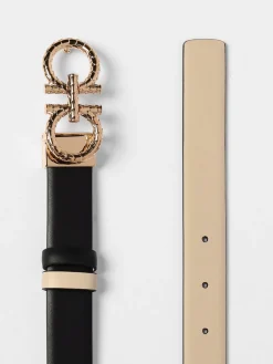 Cintura Gancini Ferragamo reversibile in pelle
