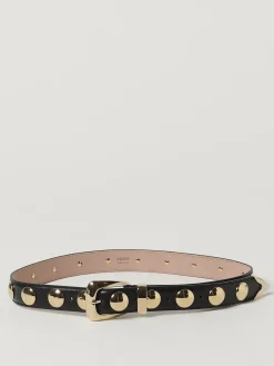 Cintura Khaite in pelle con borchie applicate