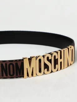 Cintura Moschino Couture in pelle e tessuto jacquard