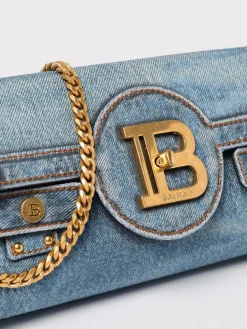 Clutch B-Buzz 23 Balmain in denim di cotone