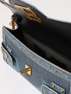 Clutch B-Buzz 23 Balmain in denim di cotone