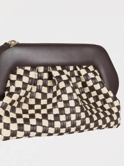 Clutch Bios Themoirè in rafia e pelle vegana intrecciata