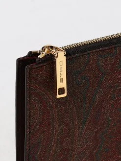Clutch Etro in cotone spalmato con Paisley all over