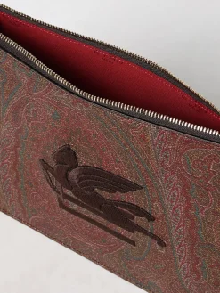 Clutch Etro in cotone spalmato con Paisley all over