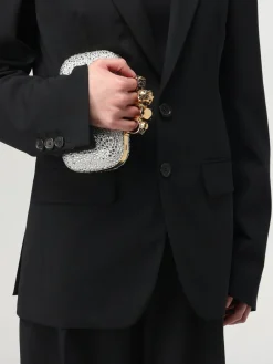 Clutch McQueen in pelle con cristalli all over