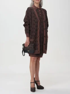 Clutch Moschino Couture in pelle e tessuto jacquard