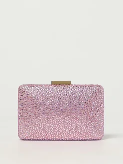 Clutch Niger Twenty Fourhaitch in raso con strass all over