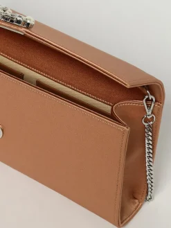 Clutch Pecan Sergio Rossi in raso con fibbia gioiello