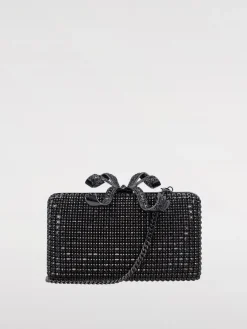 Clutch Self-Portrait in metallo con strass all over