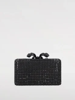 Clutch Self-Portrait in metallo con strass all over