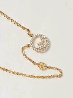 Collana F Is Fendi Fendi in ottone con strass incastonati