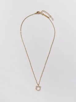 Collana Gancini Ferragamo in ottone con strass