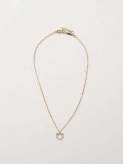 Collana Gancini Ferragamo in ottone con strass incastonati